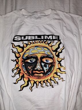 Sublime White Short Sleeve Tee with Sun Graphic